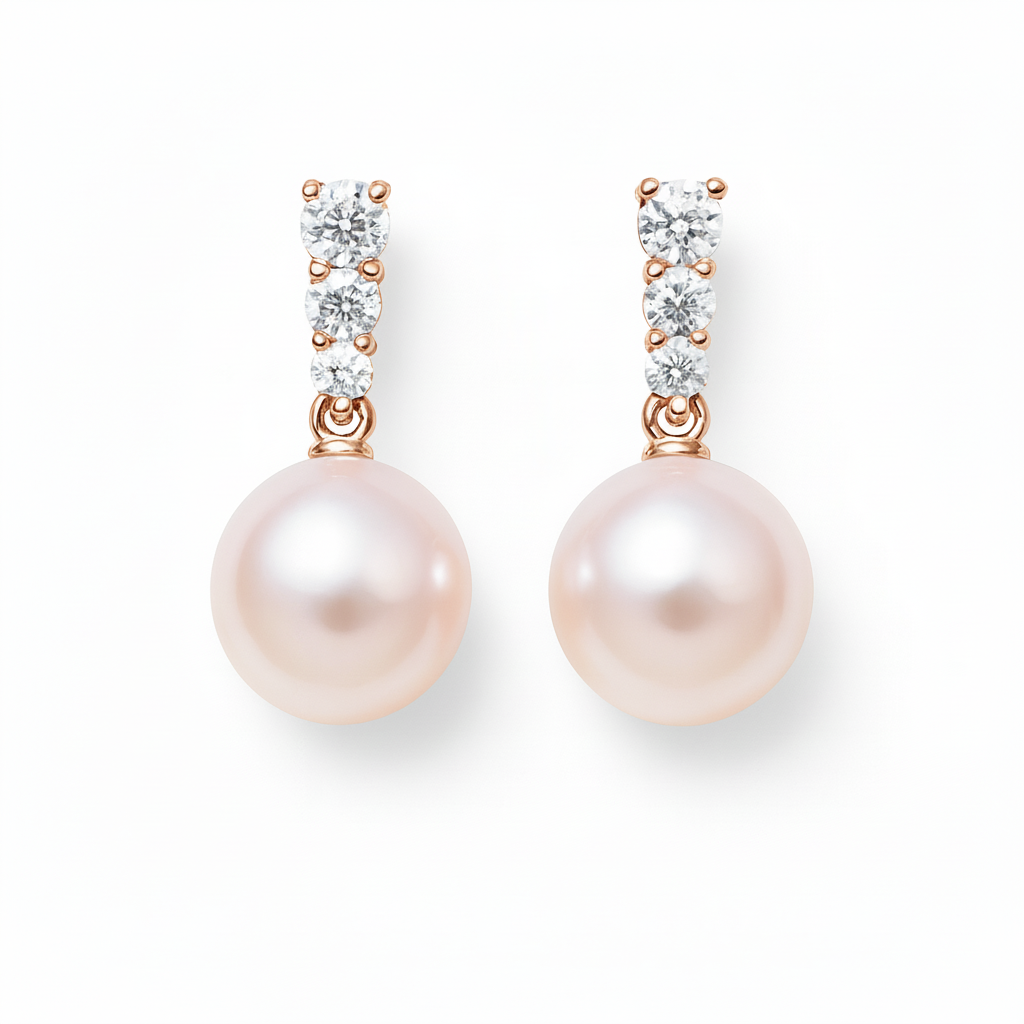 Akoya Elegance Diamond Drop Earrings