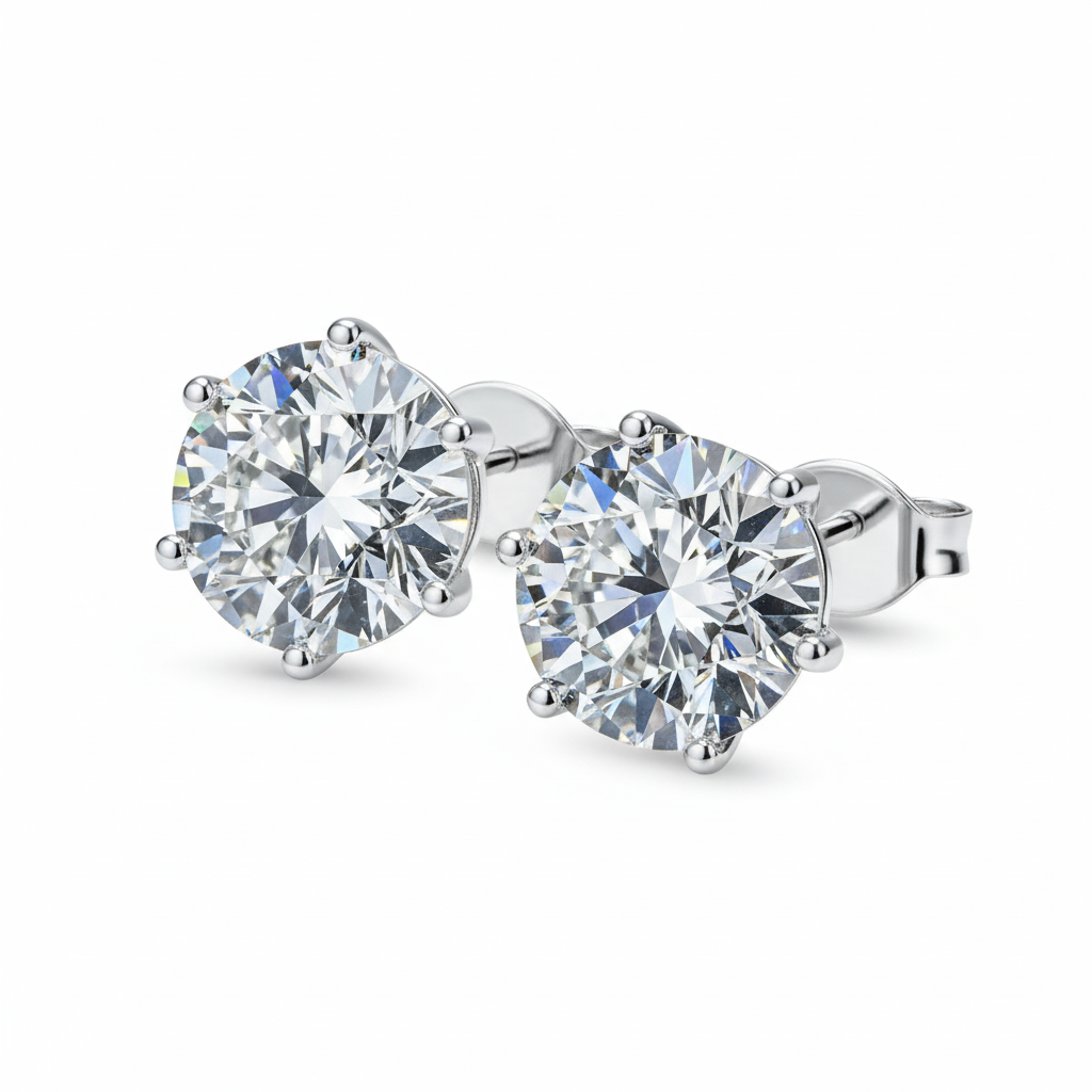 Six-Prong Classic Solitaire Diamond Studs