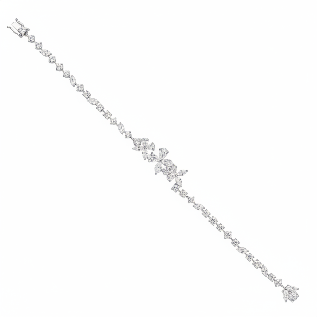 Diamond Bloom Cluster Bracelet
