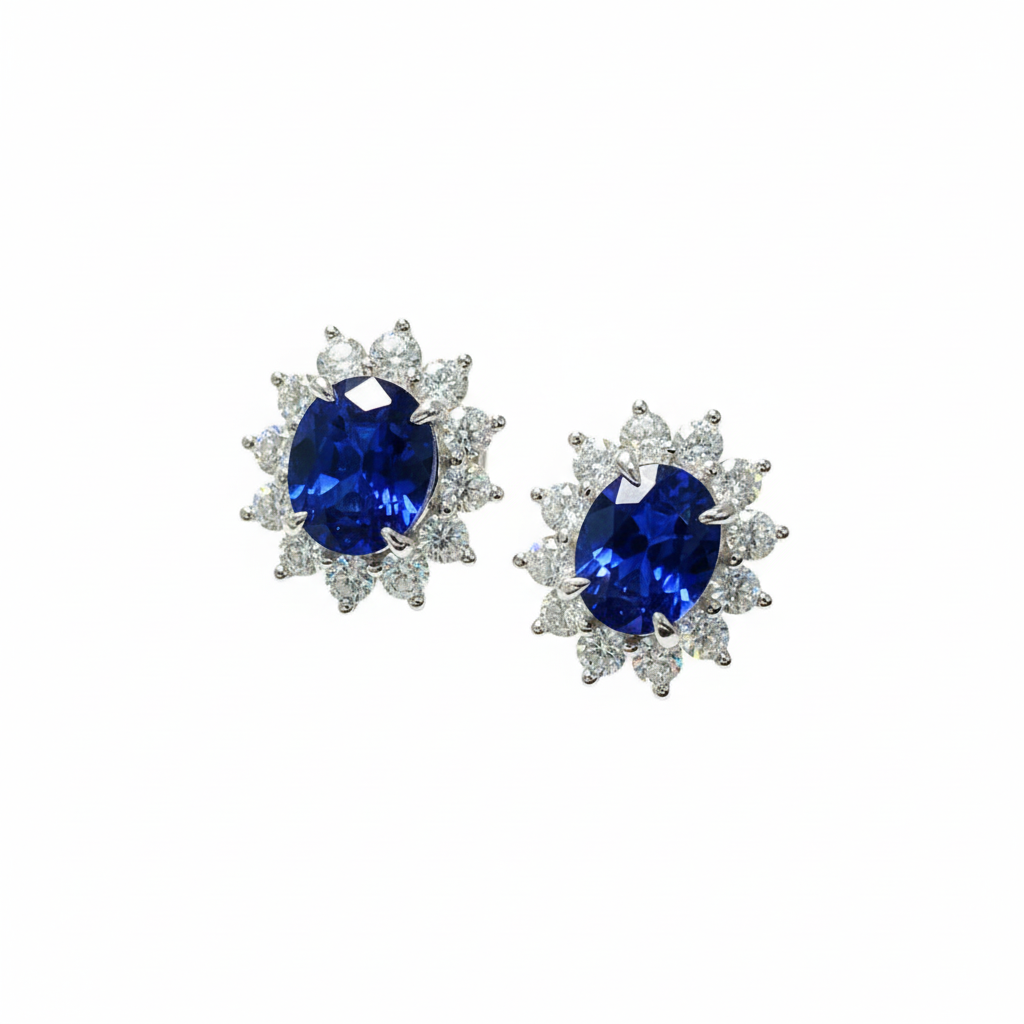Princess Diana Royal Bloom Sapphire Earrings