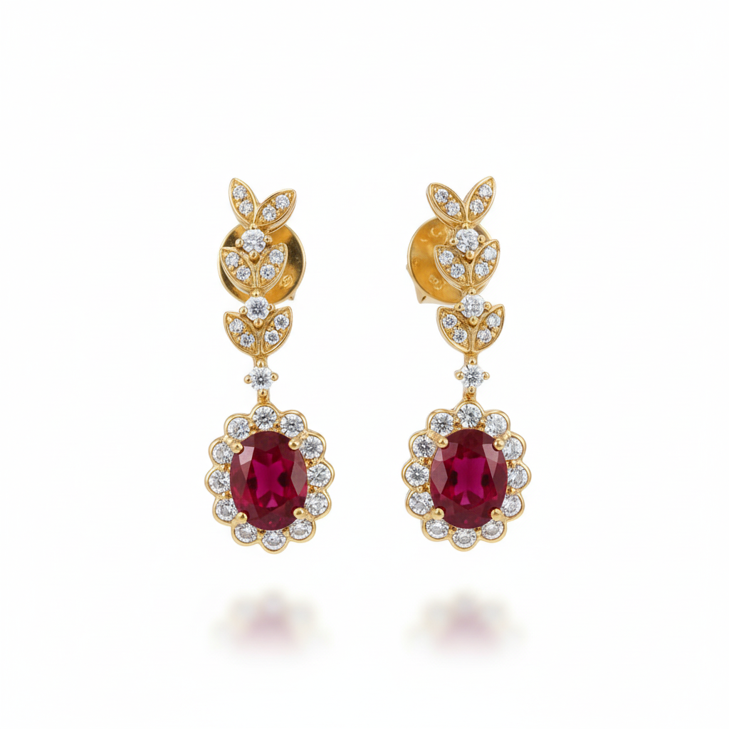 Scarlet Bloom Ruby Earrings