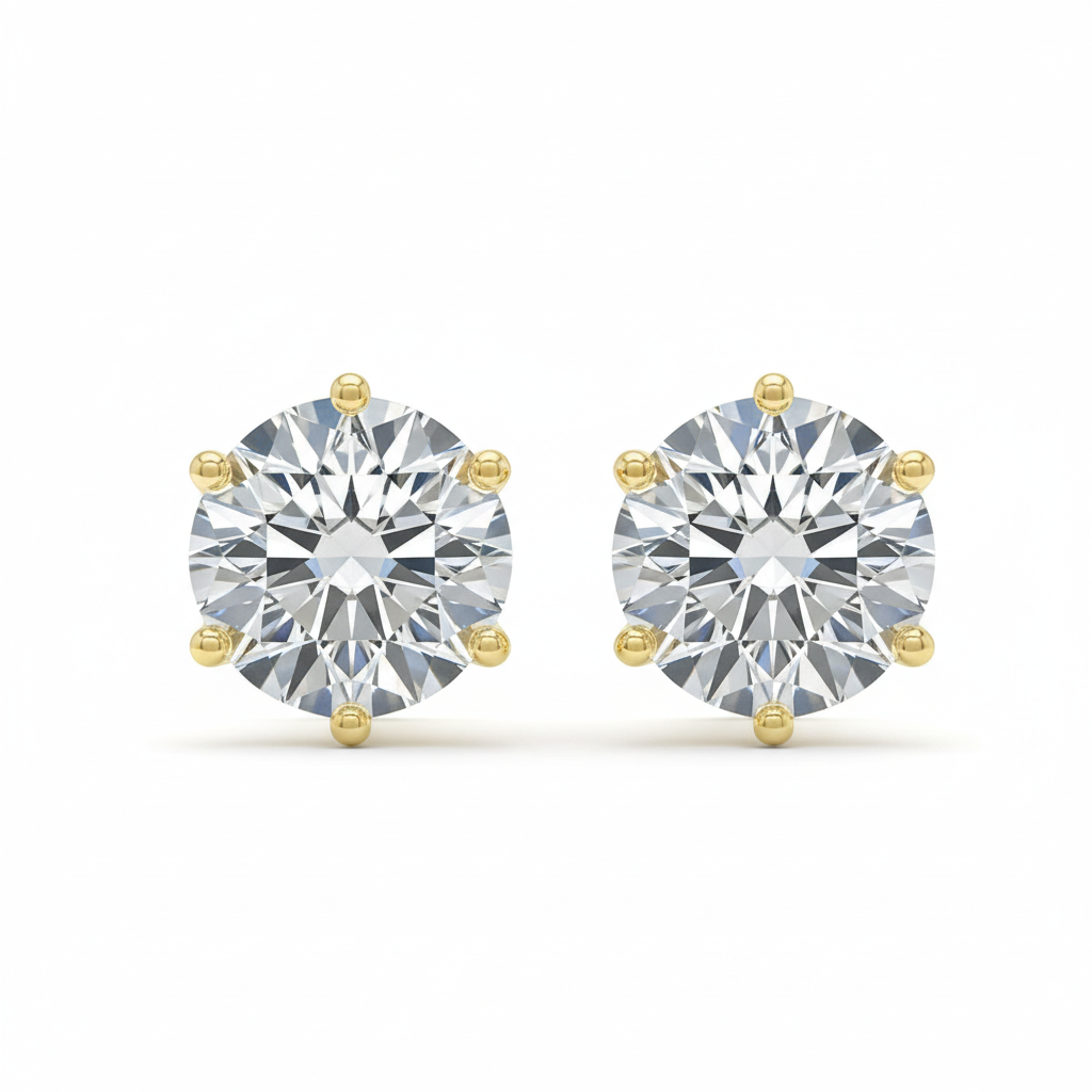 Six-Prong Classic Solitaire Diamond Studs