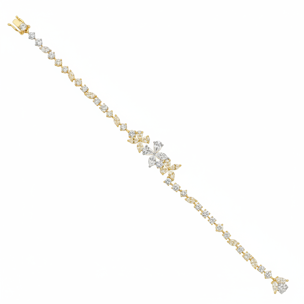 Diamond Bloom Cluster Bracelet