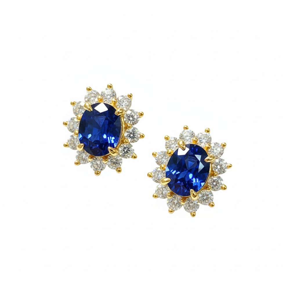 Princess Diana Royal Bloom Sapphire Earrings