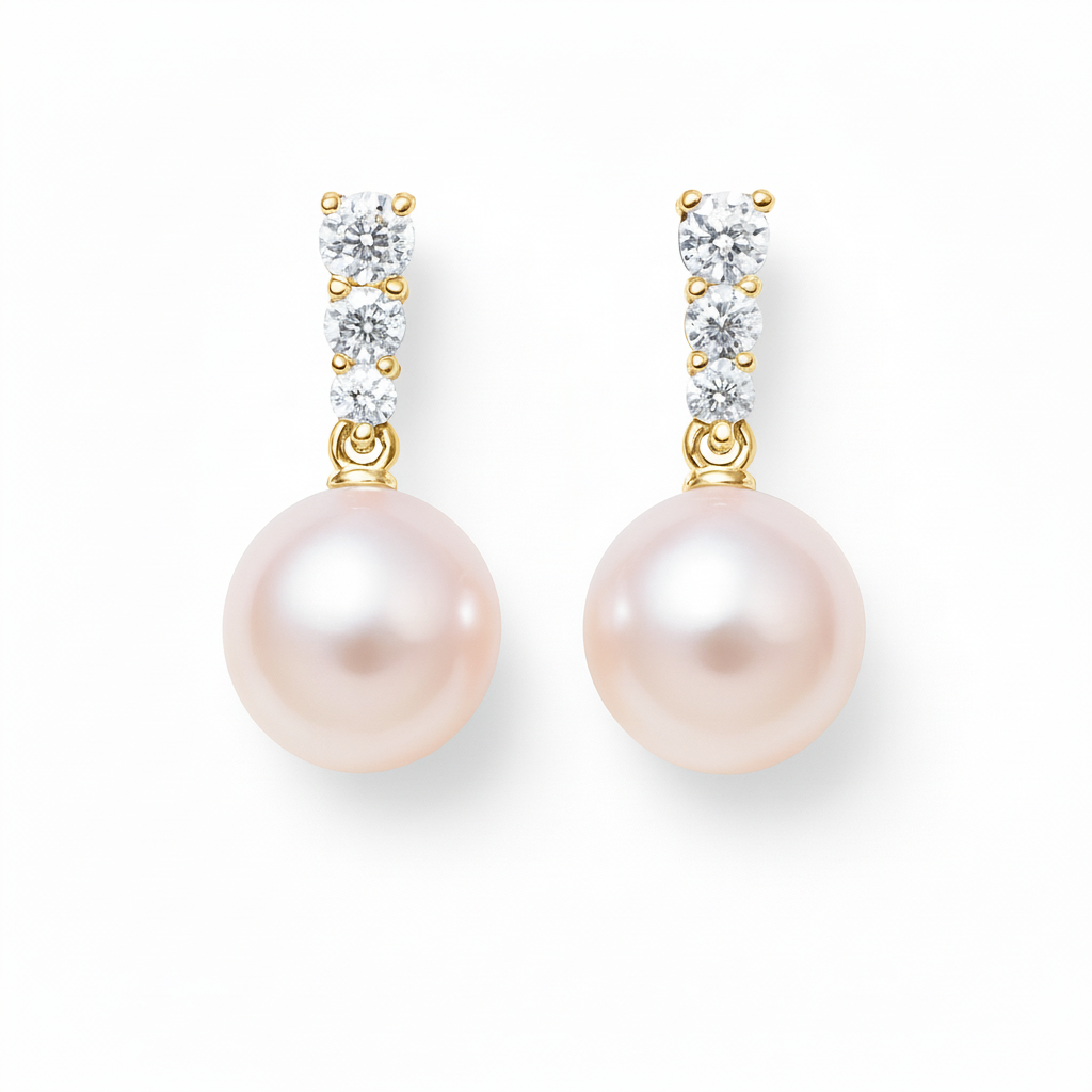 Akoya Elegance Diamond Drop Earrings