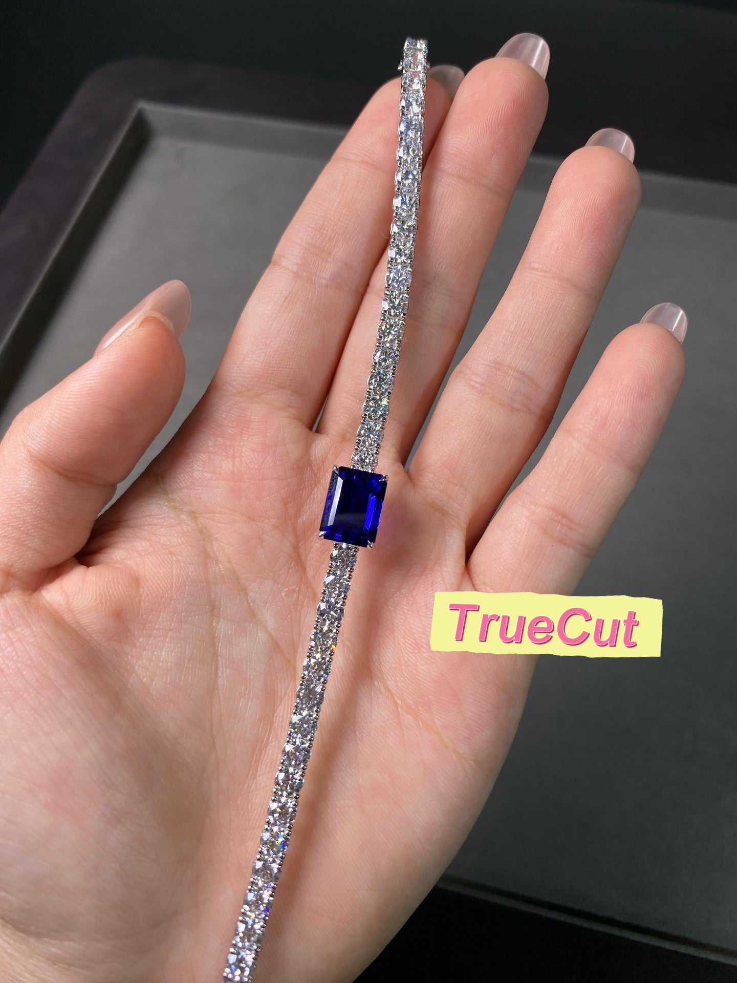 5.41ct Lab Grown Sapphire Bracelet