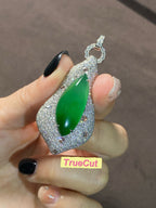 Emerald Leaf with All Diamonds